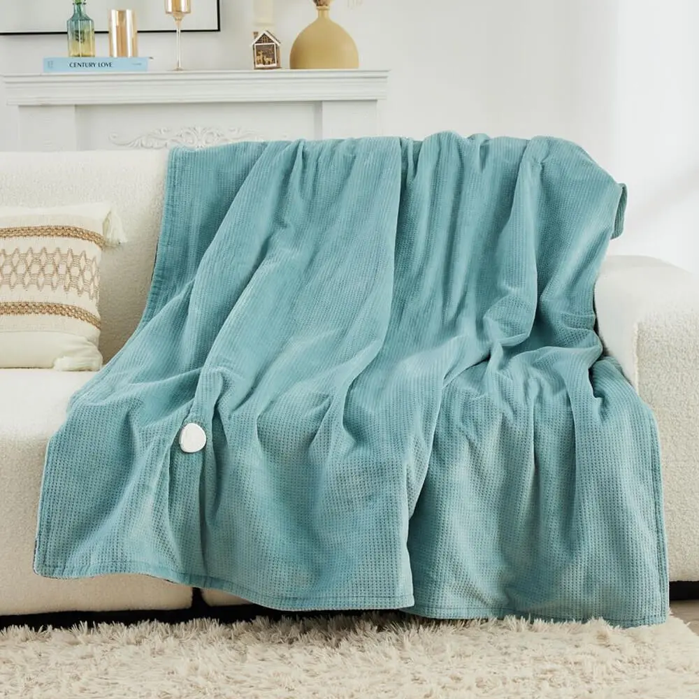 heated sofa throw electric blanket on sofa
