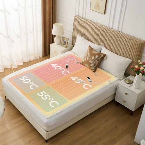 بطانية كهربائية مزدوجة الحجم من 4 مناطق